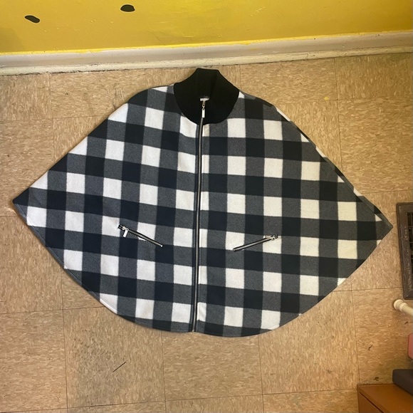 La Moda Womens Plaid Poncho Cape Size XL Y2K Cozy Academia Aesthetic Streetwear - Picture 6 of 7